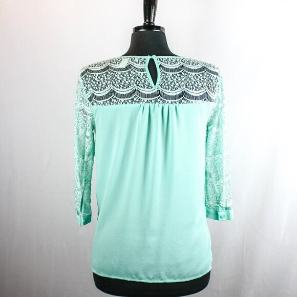Forever 21 Mint Green Top Crochet Detail S… - Picture 4 of 6